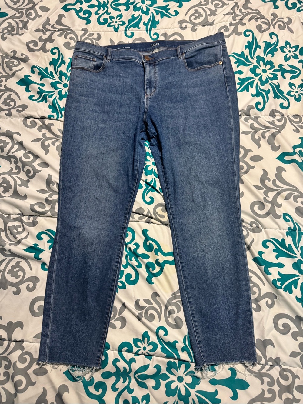 LOFT Blue Mid-Rise Skinny Jeans